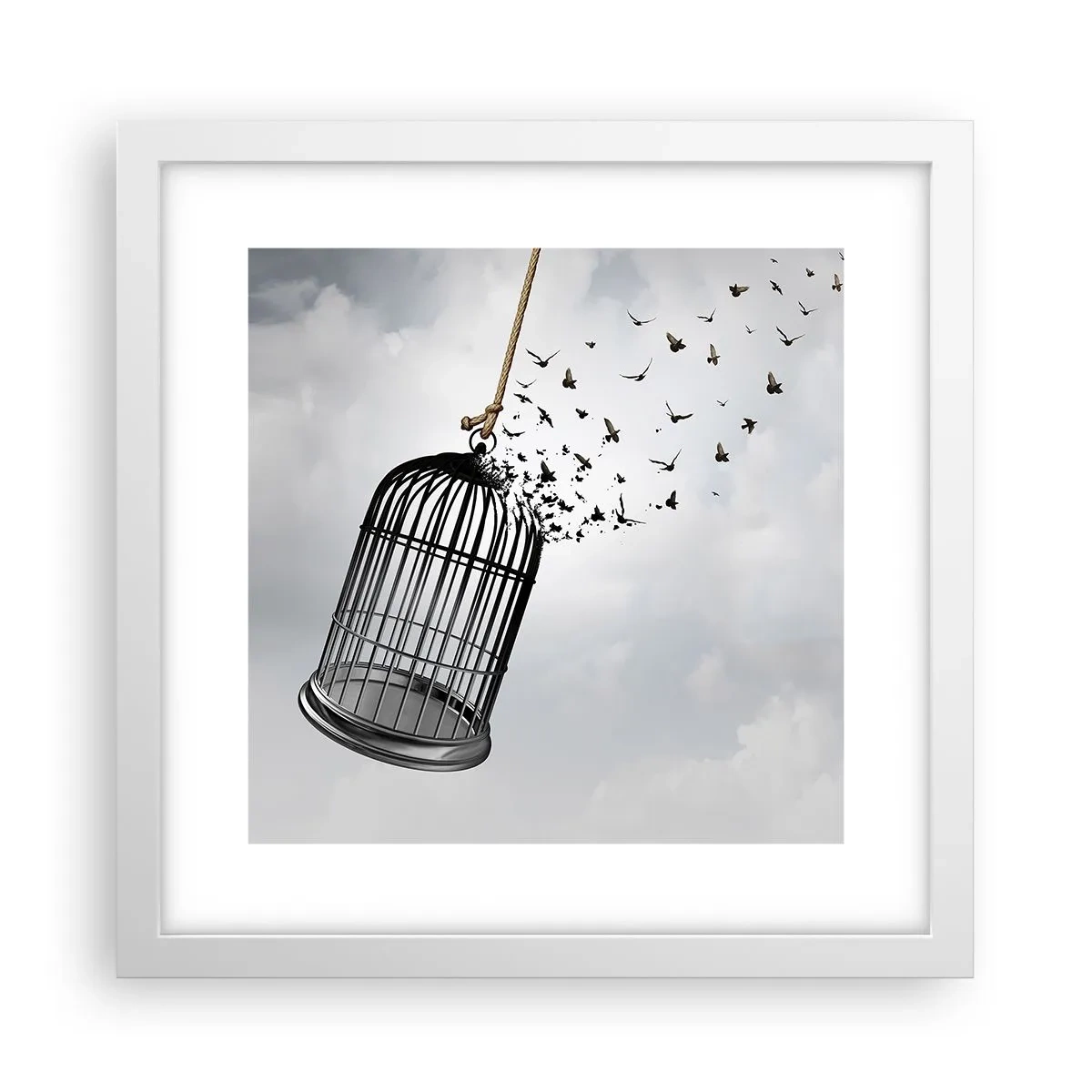 Plakat i hvid ramme - Tro...håb...frihed! - 30x30 cm