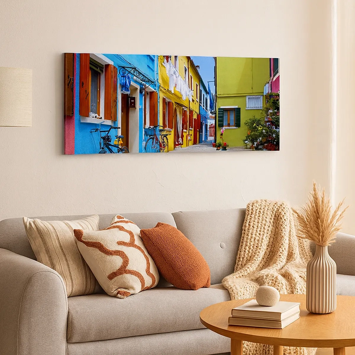 Lærredstryk - Billede på lærred - Pastel, sød gyde - 30x30 cm