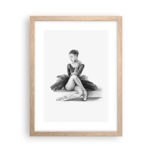 Plakat i ramme af lyst egetræ - Fortryllet af dans - 30x40 cm