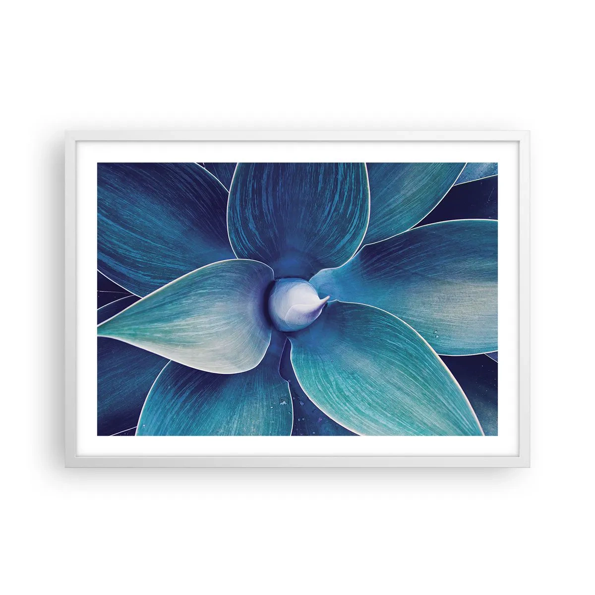 Plakat i hvid ramme - Blå fra himlen - 70x50 cm