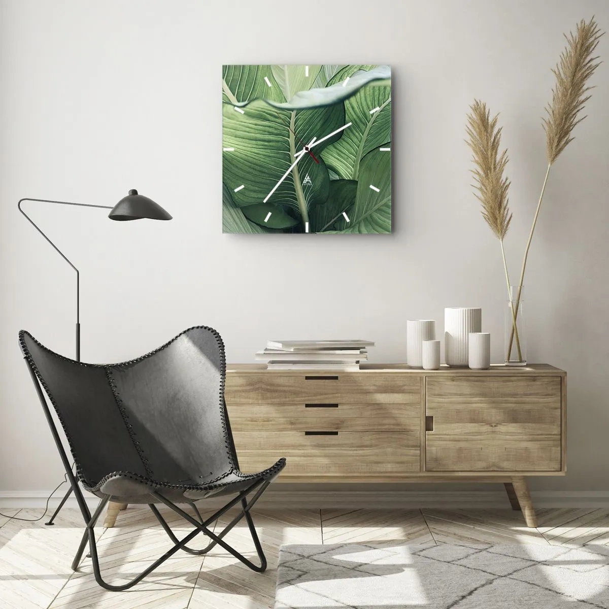 Vægur, Uret - Livet er intenst grønt - 30x30 cm