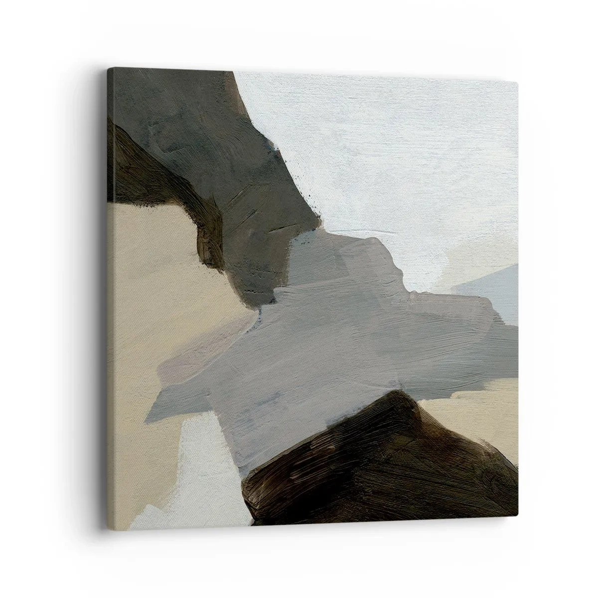 Lærredstryk - Billede på lærred - Abstraktion: afsked med det grå - 40x40 cm