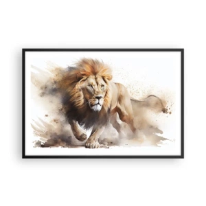 Plakat i sort ramme - Kongen er taget af sted - 91x61 cm