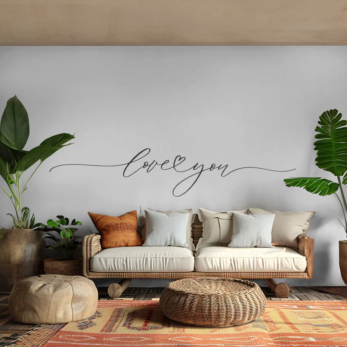 Fototapet Premium Canvas - Sort og hvid - Typografi, Bekræftelse, Maxim - 250x175 cm