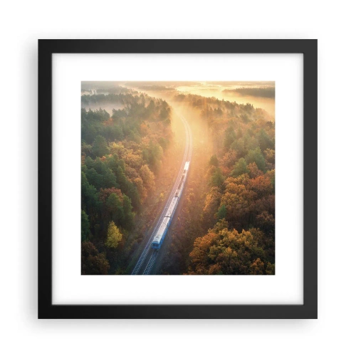 Plakat i sort ramme - Efterårsrejse - 30x30 cm
