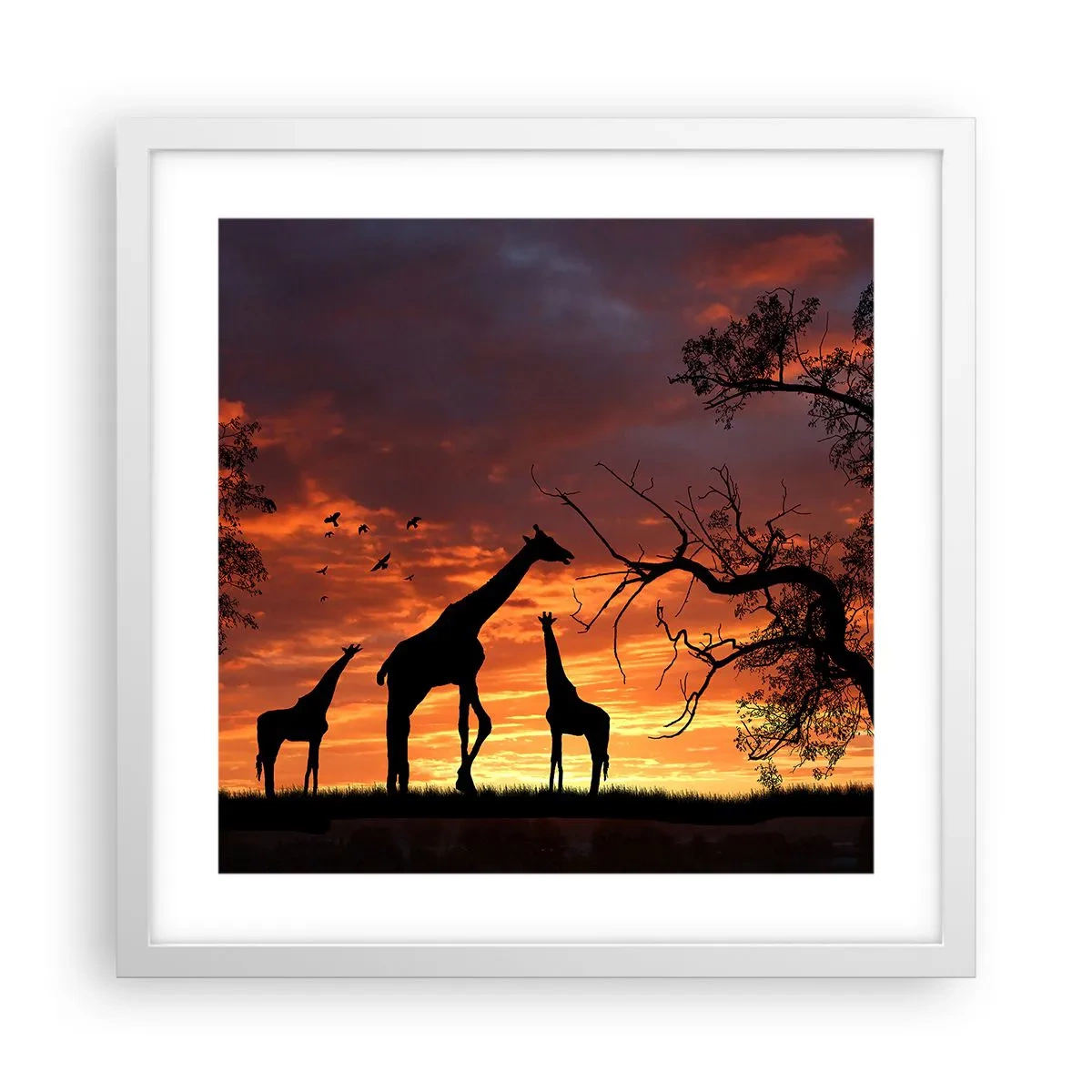 Plakat i hvid ramme - En lille middag med dem, du holder af - 40x40 cm