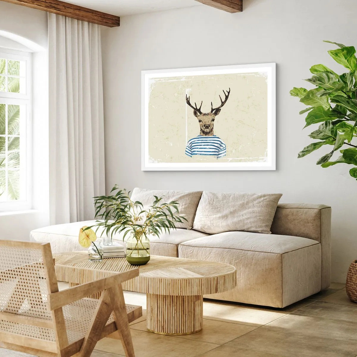 Plakat i hvid ramme - Fordi jeg kan lide stribede skjorter! - 70x50 cm