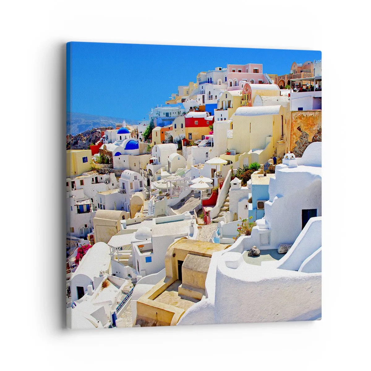 Lærredstryk - Billede på lærred - Drømme om en græsk sommer - 40x40 cm