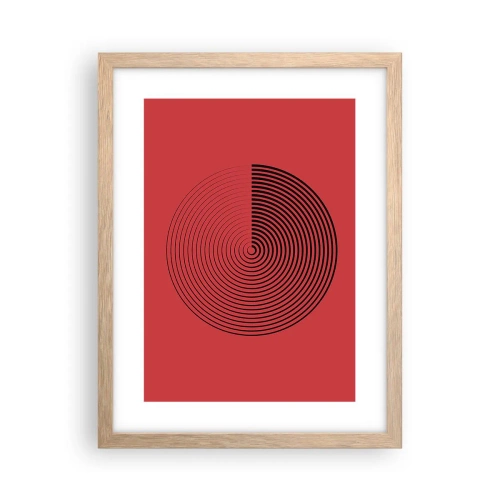 Plakat i ramme af lyst egetræ - Cirkulær bevægelse - 30x40 cm