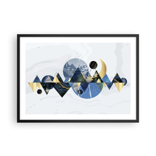 Plakat i sort ramme - Geometrisk landskab - 70x50 cm