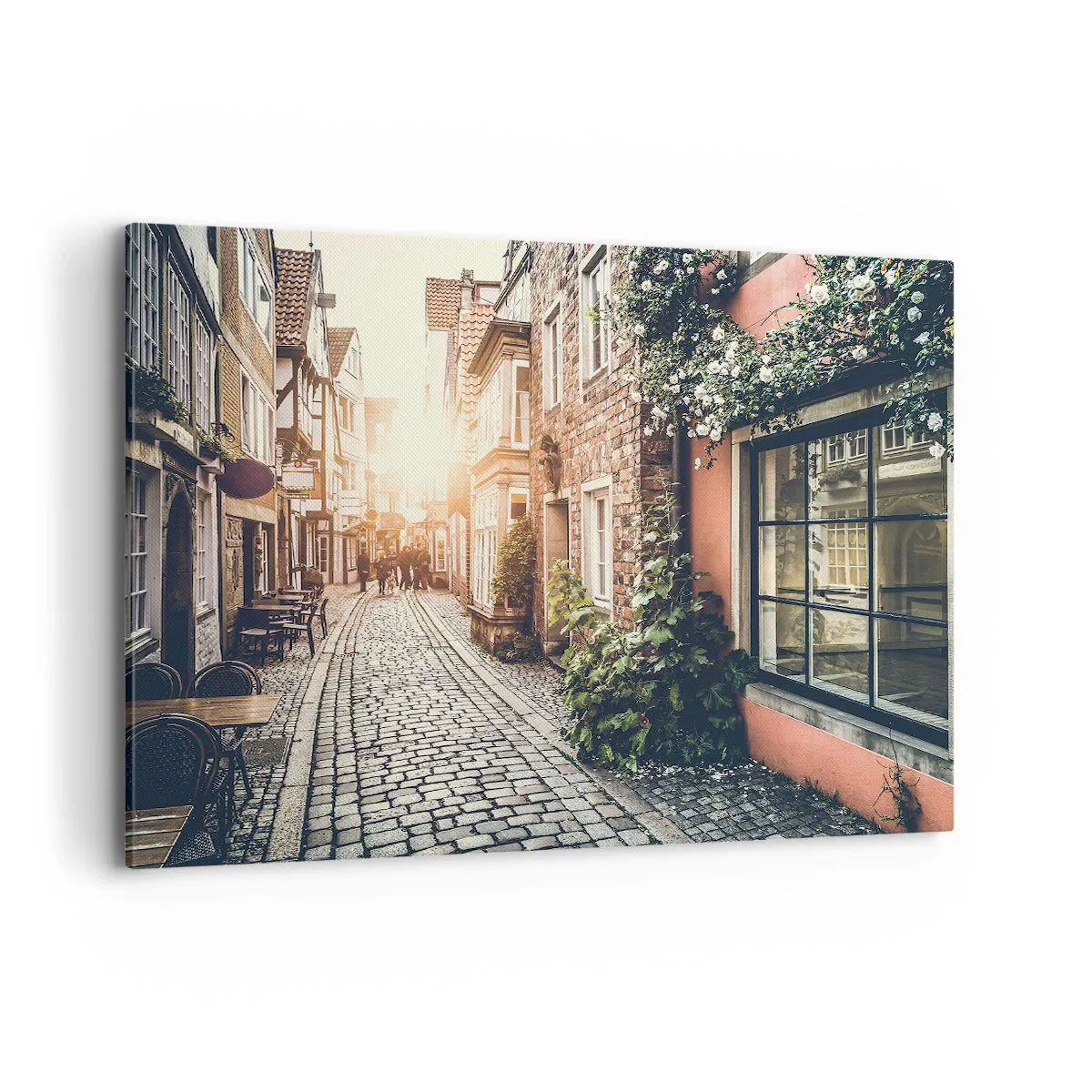 Lærredstryk - Billede på lærred - En rosengyde i et lyserødt skær - 120x80 cm