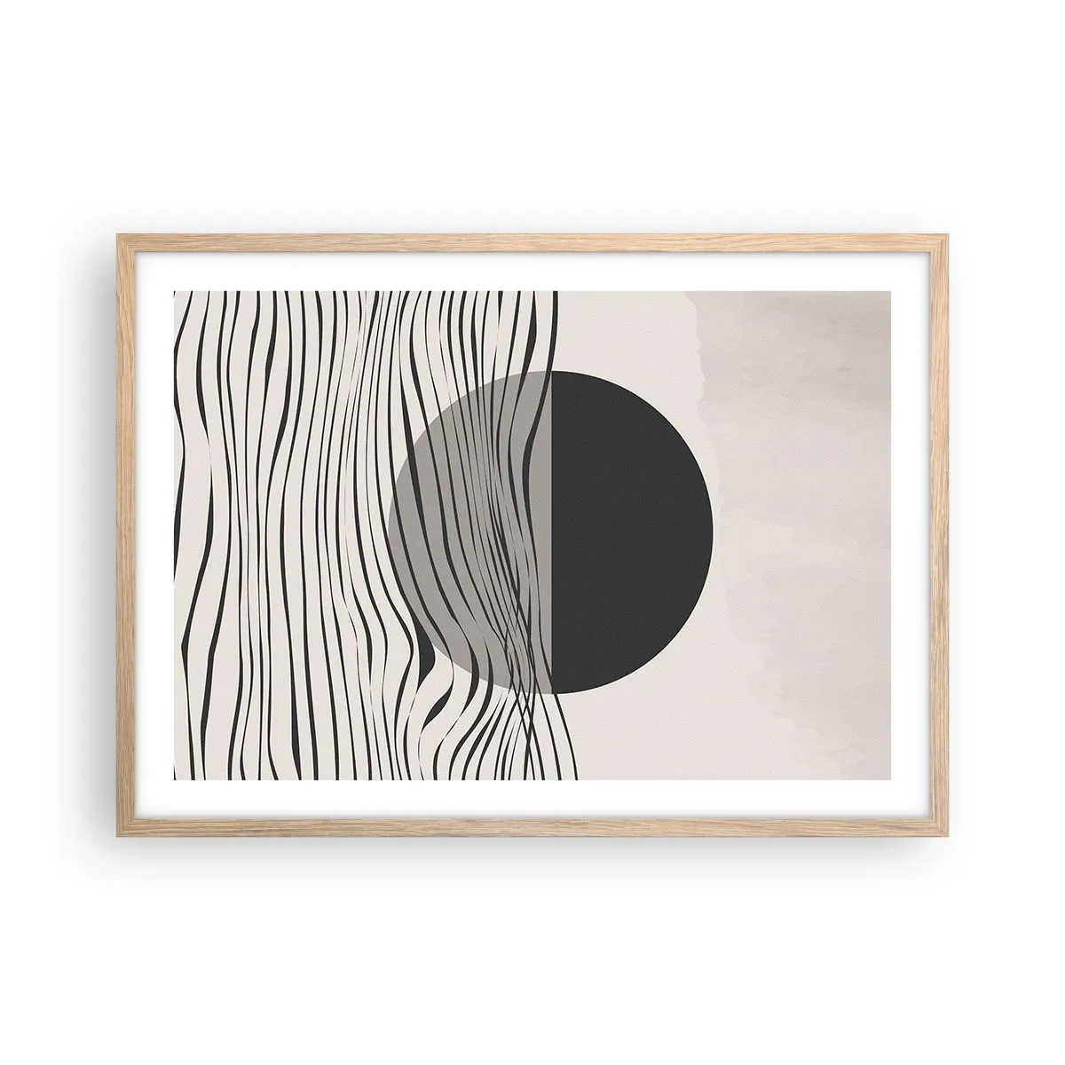 Plakat i ramme af lyst egetræ - Halvkomposition - 70x50 cm