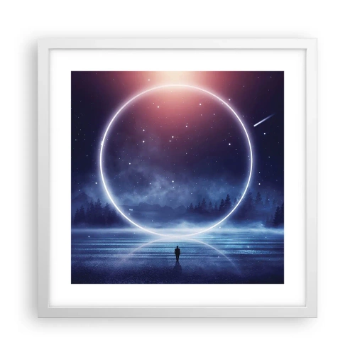 Plakat i hvid ramme - De er allerede her... - 40x40 cm