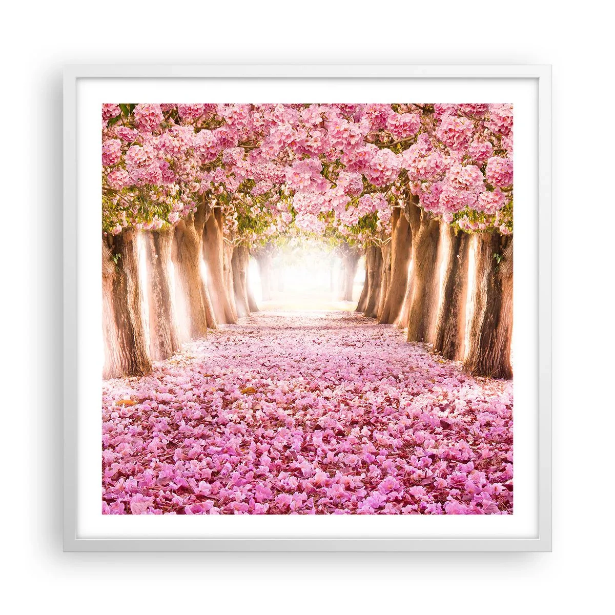 Plakat i hvid ramme - Vejen til paradis - 60x60 cm