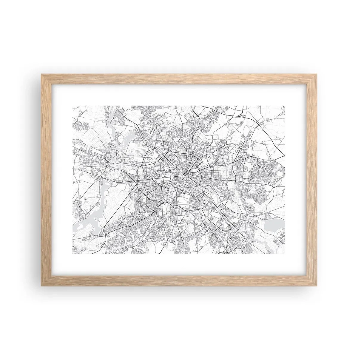 Plakat i ramme af lyst egetræ - Berlins blomst - 40x30 cm