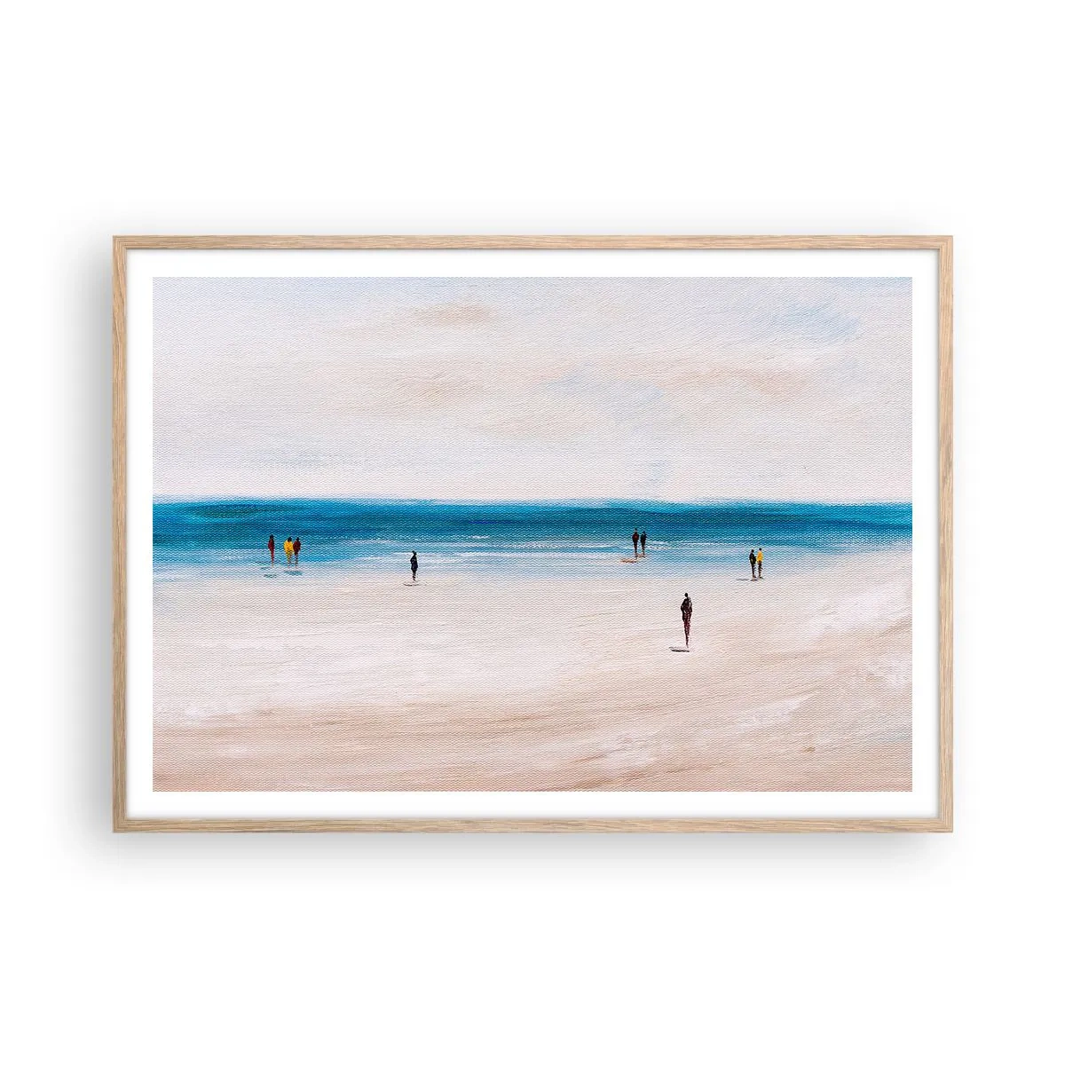 Plakat i ramme af lyst egetræ - Et naturligt behov - 100x70 cm