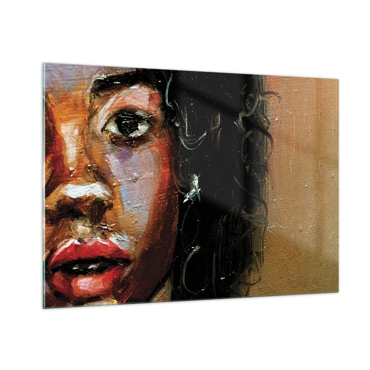 Billede på glas - Sort og glitter - 100x70 cm