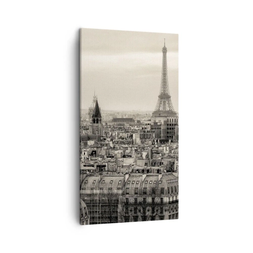 Lærredstryk - Billede på lærred - Over Paris' hustage - 45x80 cm