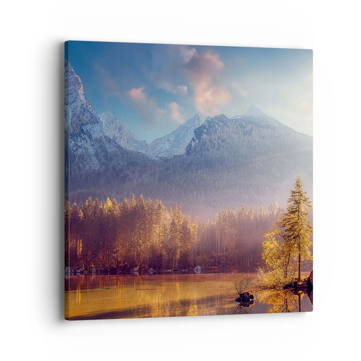 Lærredstryk - Billede på lærred - I bjerge og dale - 40x40 cm