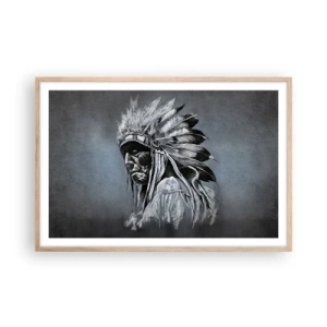 Plakat i ramme af lyst egetræ - Tilbage til rødderne - 91x61 cm