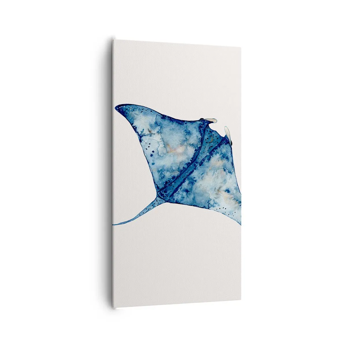 Lærredstryk - Billede på lærred - Liv i blåt - 65x120 cm