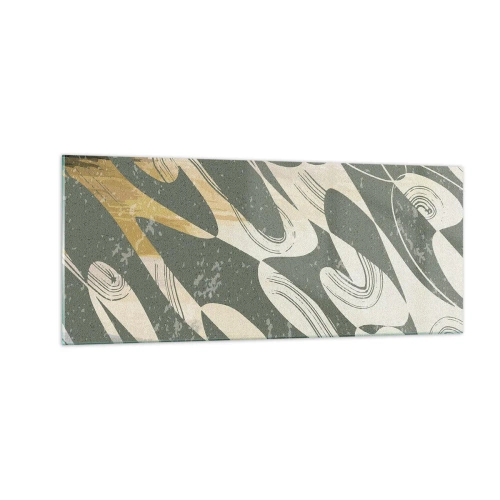 Billede på glas - Rytmisk abstraktion - 100x40 cm