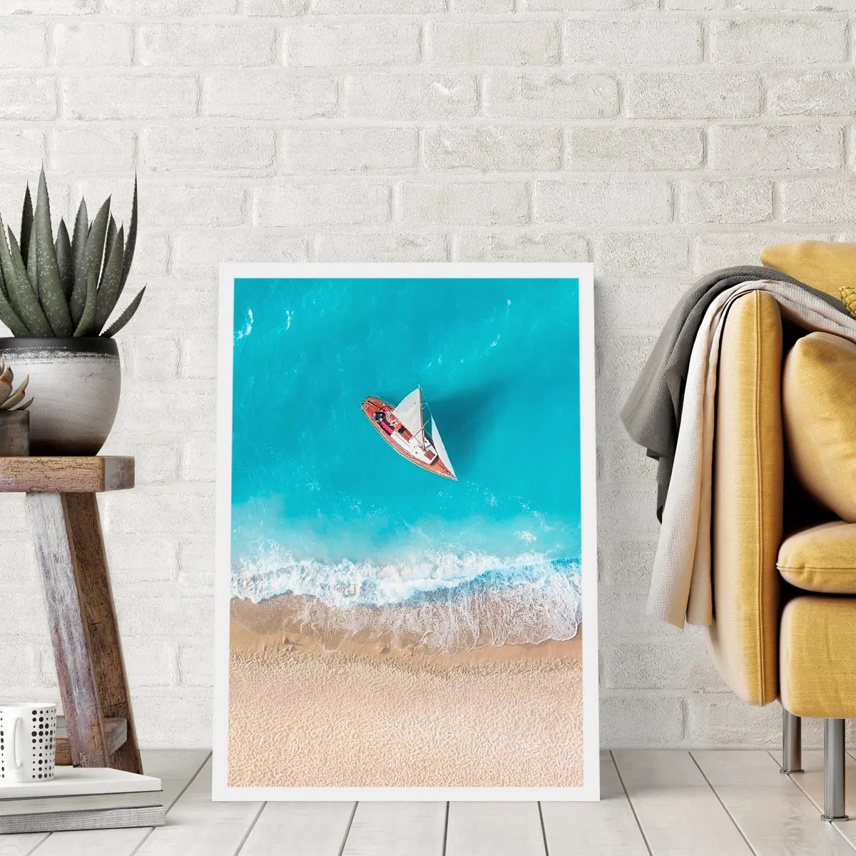 Plakat - På grænsen mellem blå og guld - 70x100 cm