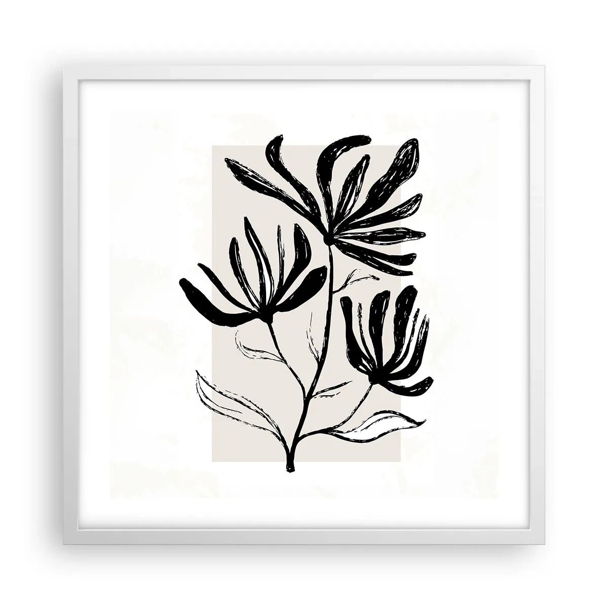 Plakat i hvid ramme - Skitse til et herbarium - 50x50 cm