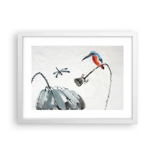 Plakat i hvid ramme - Engenes liv - 40x30 cm