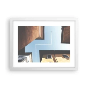 Plakat i hvid ramme - Over den urbane labyrint - 40x30 cm