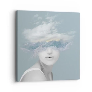 Lærredstryk - Billede på lærred - Med hovedet i skyerne - 30x30 cm