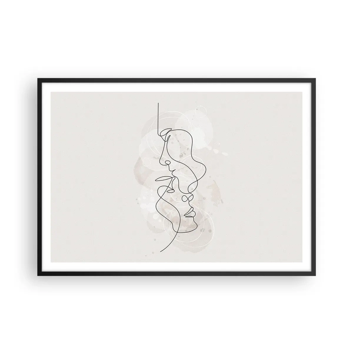 Plakat i sort ramme - Omfavnet i en omfavnelse - 100x70 cm