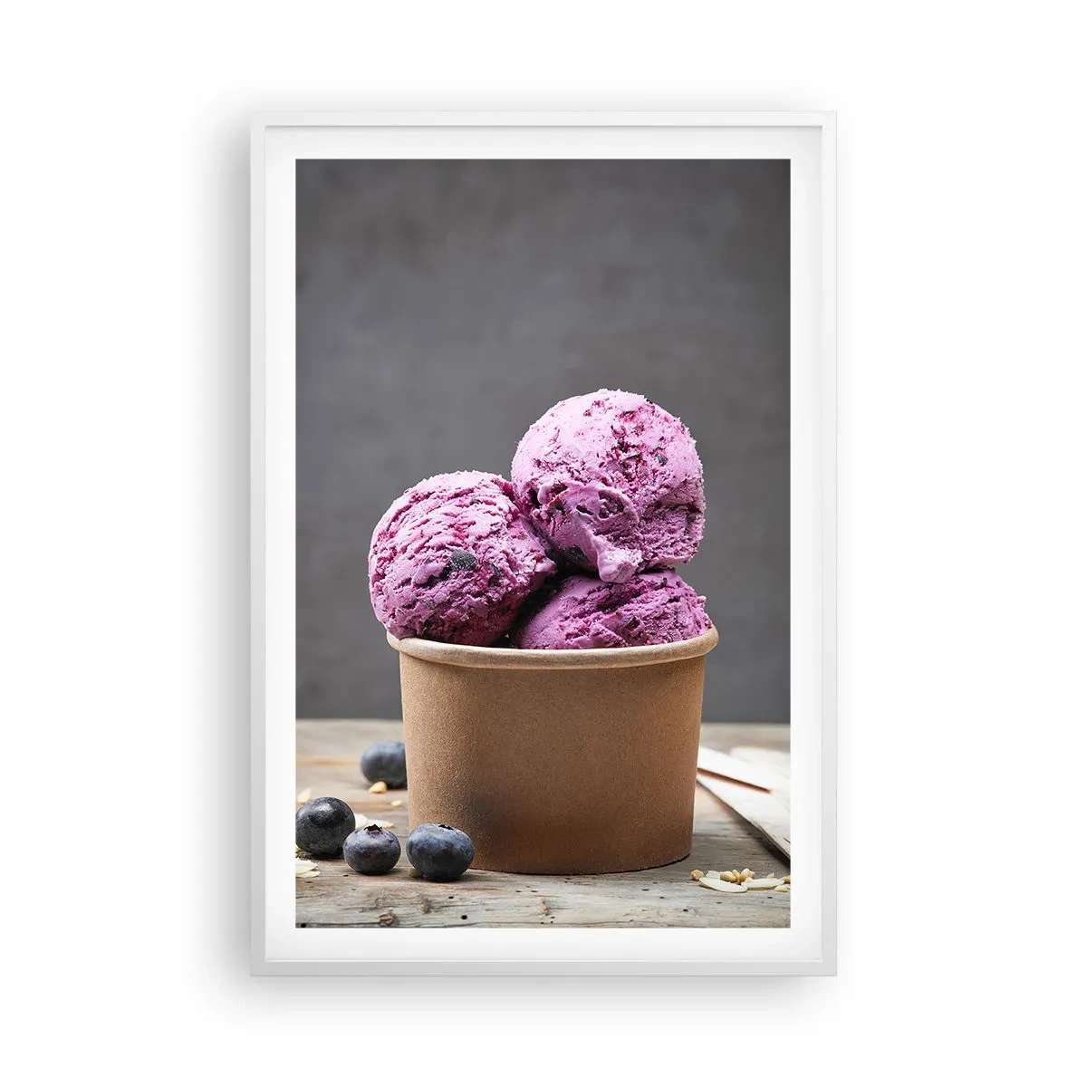 Plakat i hvid ramme - Sødme og kølighed - 61x91 cm