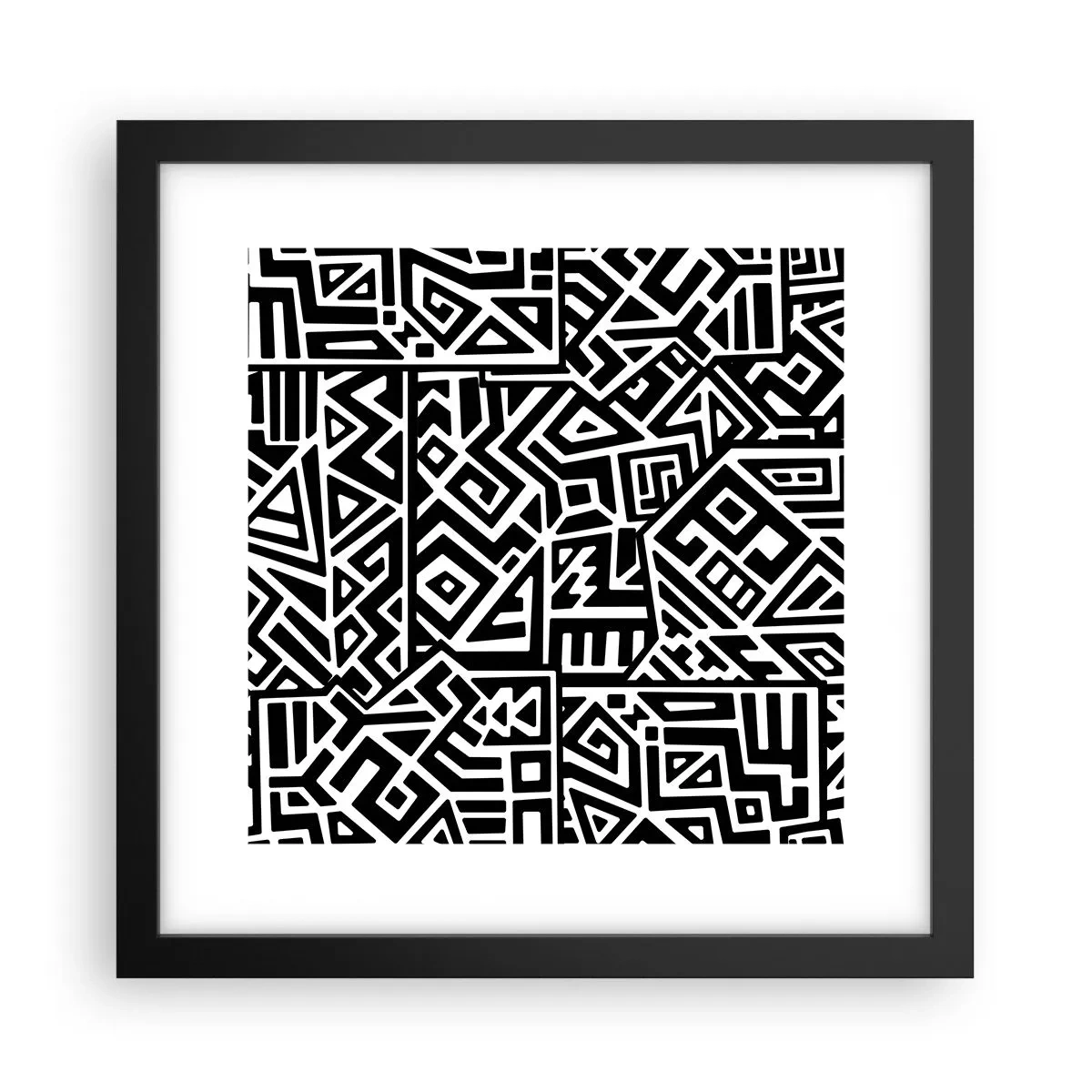 Plakat i sort ramme - Præcolumbiansk sammensætning - 30x30 cm