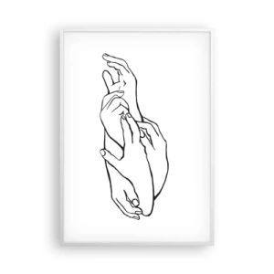 Plakat i hvid ramme - God berøring - 70x100 cm