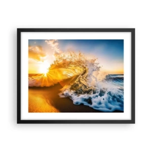 Plakat i sort ramme - Leg på sandet - 50x40 cm