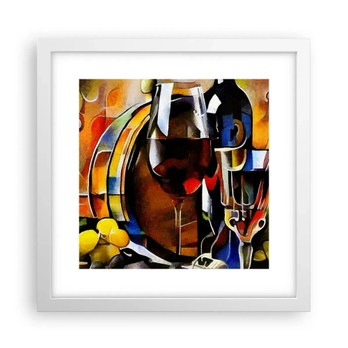 Plakat i hvid ramme - Og verden bliver mere farverig - 30x30 cm