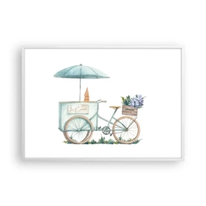 Plakat i hvid ramme - Sødt minde om sommeren - 100x70 cm