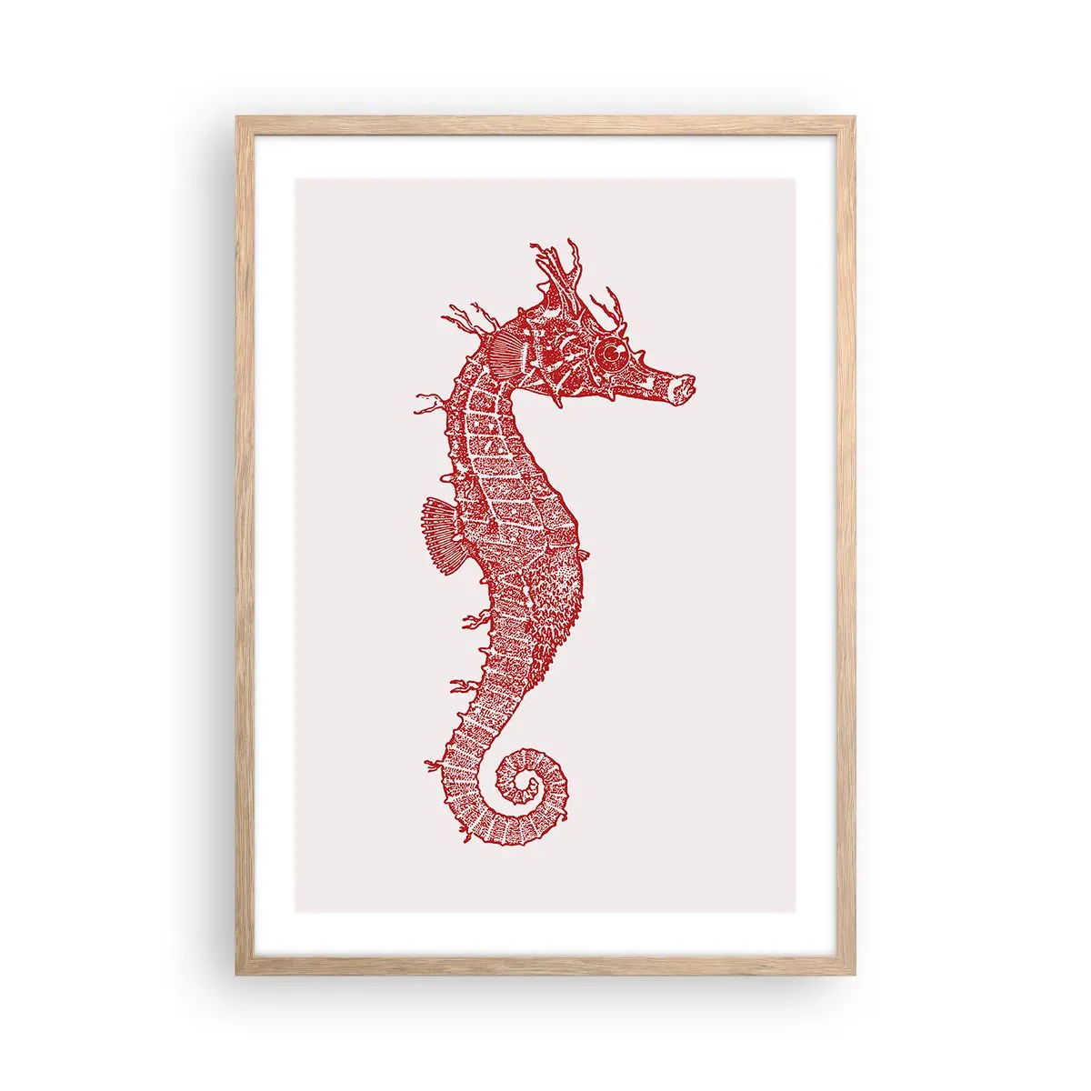 Plakat i ramme af lyst egetræ - En indviklet skabelse - 50x70 cm