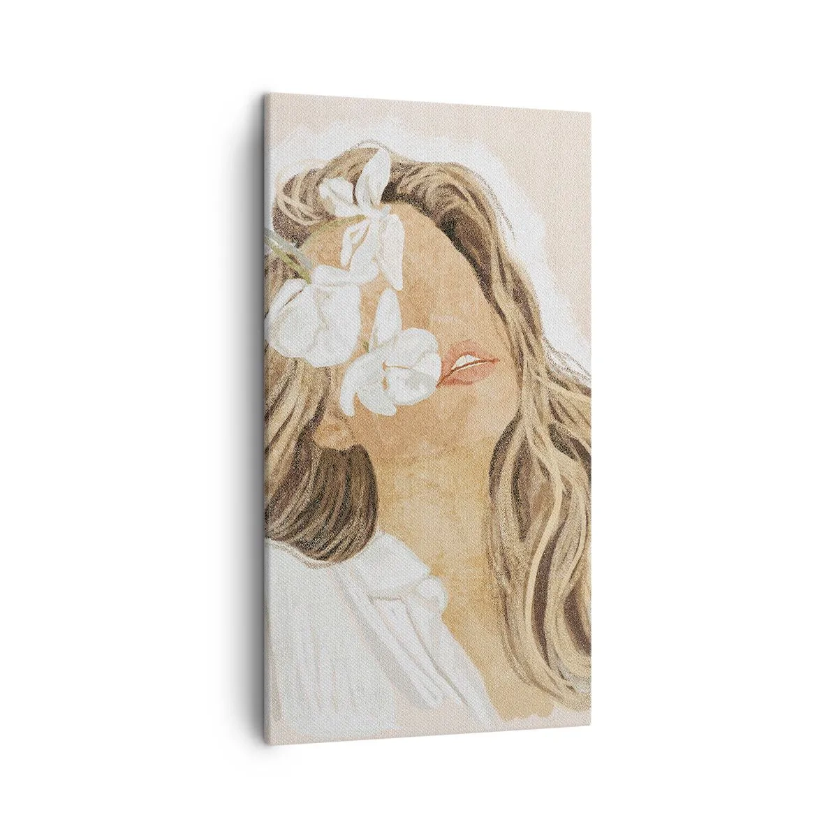 Lærredstryk - Billede på lærred - Blandt blomsterne i jubel - 45x80 cm