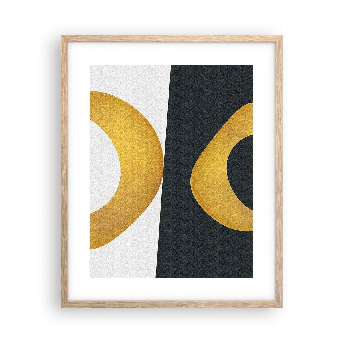 Plakat i ramme af lyst egetræ - Først: guld - 40x50 cm