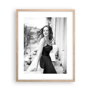 Plakat i ramme af lyst egetræ - Bestemt en pariser - 40x50 cm