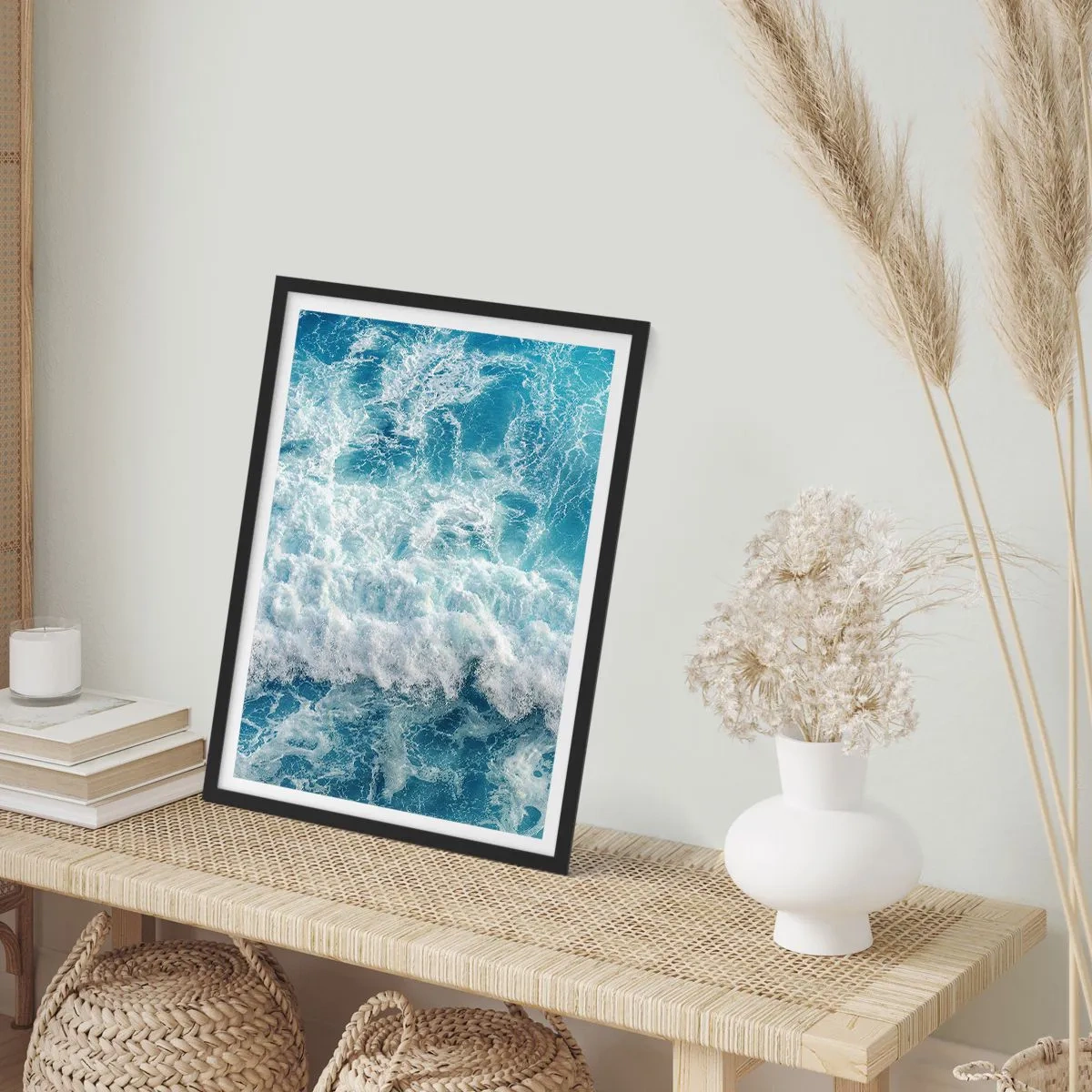 Plakat i sort ramme - Glædeligt og i spring - 40x50 cm