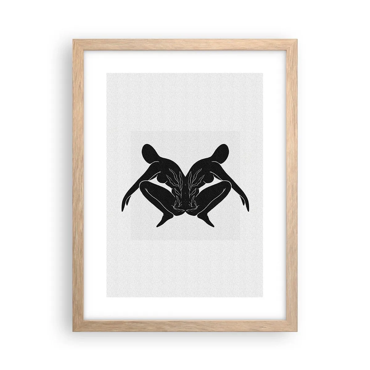 Plakat i ramme af lyst egetræ - En delt sjæl - 30x40 cm