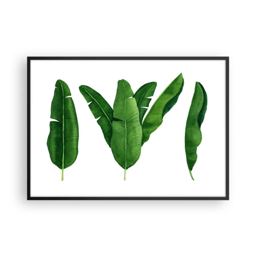 Plakat i sort ramme - Grøn symmetri - 100x70 cm