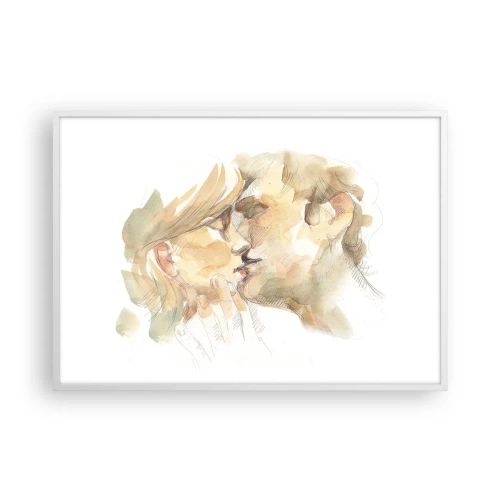 Plakat i hvid ramme - Den fundne halvdel? - 100x70 cm