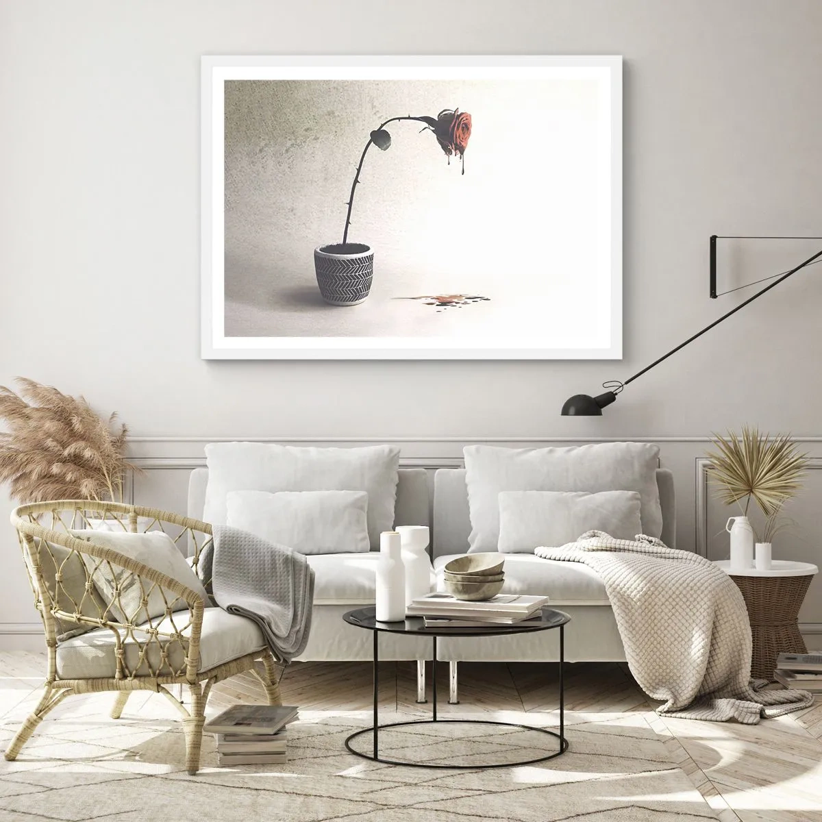 Plakat i hvid ramme - Rosa dolorosa - 91x61 cm