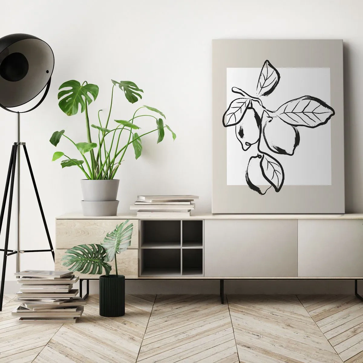 Lærredstryk - Billede på lærred - Hvor citronen modner... - 45x80 cm