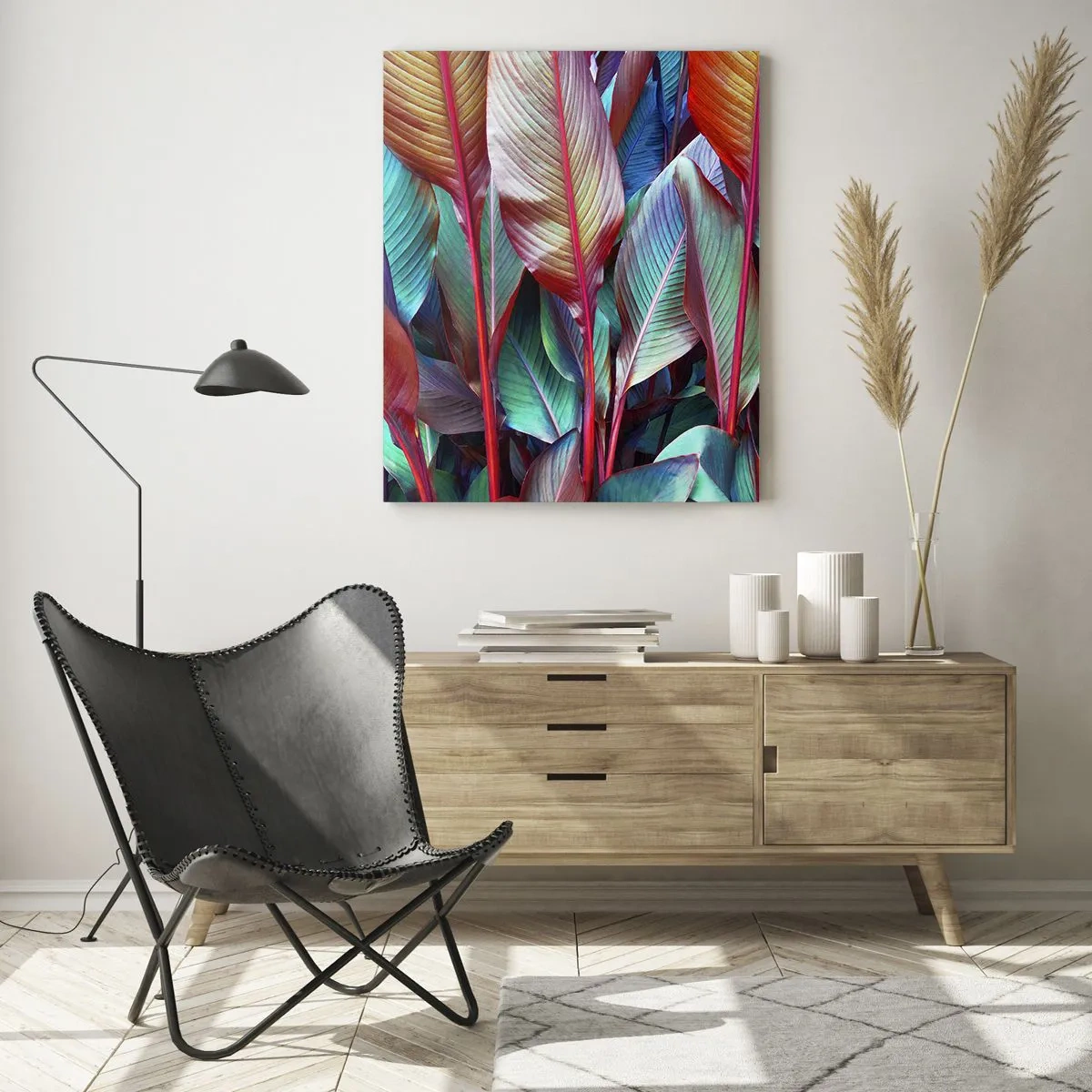 Billede på glas - Farverigt krat - 50x70 cm