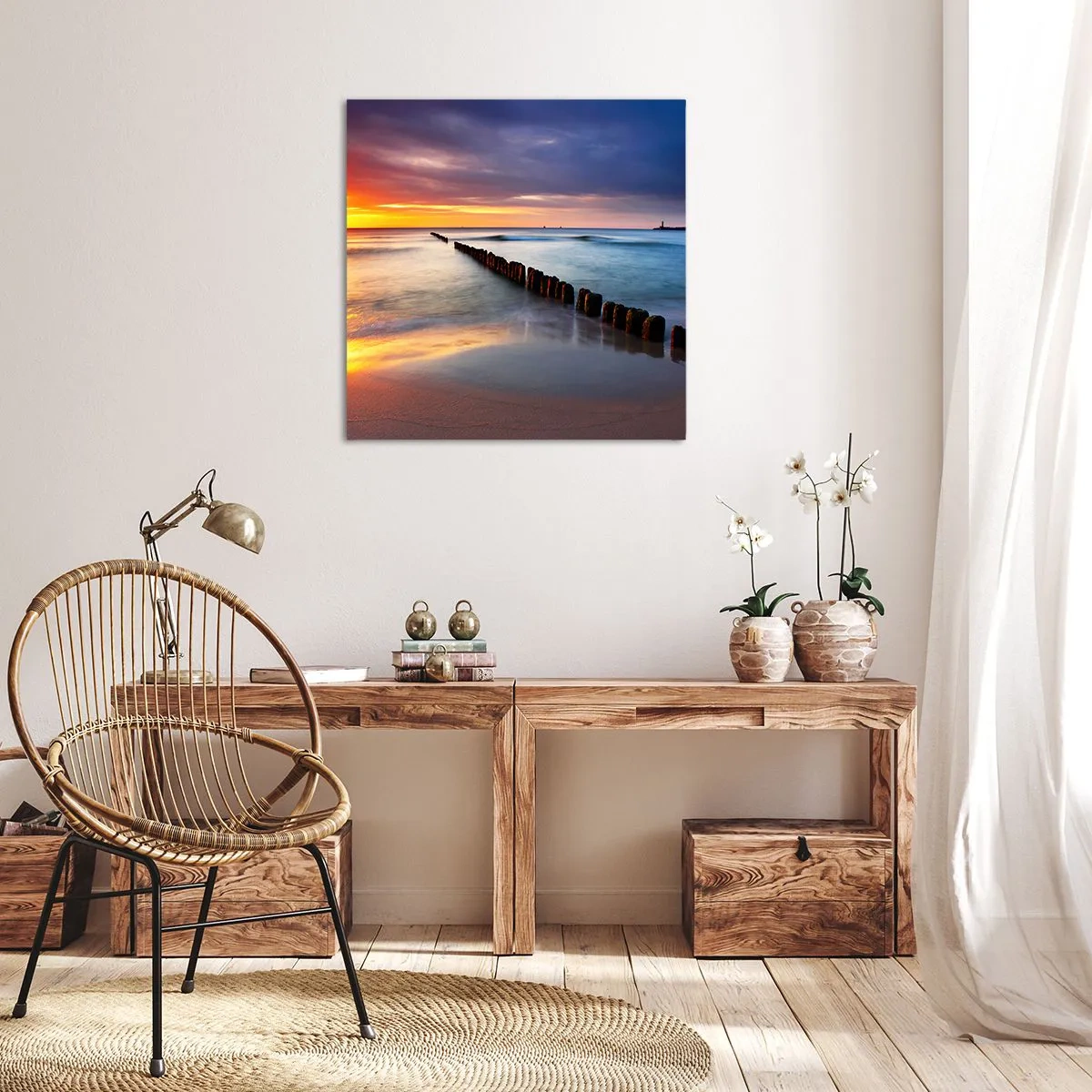 Lærredstryk - Billede på lærred - Lyt til stilheden - 40x40 cm